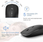 JOYACCESS Wireless Keyboard and Mouse,2.4G Ergonomic and Slim Wireless Computer Keyboard Mouse Designed for Windows, PC, Laptop,Tablet - Black Grey