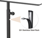 Josmimic Black Necklace Holder Jewelry Organizer Stand – Adjustable Height T‑Bar Jewelry Display with Dark Gray Marble Base, Necklace & Bracelet Holder, Countertop Jewelry Rack