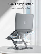 MCHOSE Laptop Stand, 360 Swivel Aluminum Computer Stand Ergonomic Laptop Riser Notebook Holder Compatible with 17 inch MacBook Air Pro, Dell XPS, HP, Lenovo More Laptops,Grey
