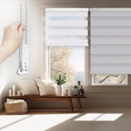 FOIRESOFT Standard Blackout Zebra Roller Blinds [Bonita, Silver White, W 49 x H 64inch] Dual Layer Privacy Shade, Room Darkening, Select 1x1 for Custom