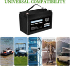 WOXABHSL 4 PCS 12V 100AH Lifepo4 Lithium Battery Up to 15000+ Deep Cycles, Buit in 100A BMS Perfect for Trolling Motors, Boat, Marine, Rv, Solar