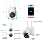 ZUMIMALL 5MP Security Cameras Wireless Outdoor, Solar Security Camera Outdoor with 360° PTZ, Battery Powered Camera for Home Security Outside, Color Night Vision/2.4G WiFi/2-Way Talk/IP66/AI Detection