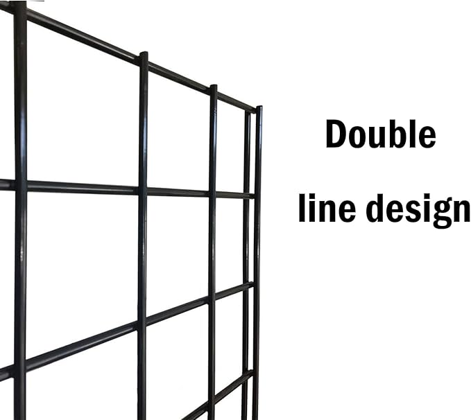 NEESEEYEE Commercial Grade Gridwall Panels – Heavy Duty Grid Panel for Any Retail Display, 2’ Width x 6’ Height, 4 Gridwall Panels Per Carton (Black Finish)