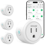 GHome Smart Plug, WiFi Smart Plugs Work with Alexa and Google Home, Smart Outlet Timer with APP Remote Control, 2.4GHz Wi-Fi Only, No Hub Required, ETL FCC Listed