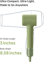 Laifen MINI Hair Dryer, Lightweight and Compact High Speed 200M Ionic Blow Dryer with 110, 000 RPM Brushless Motor for Fast Drying, Low Noise, Hairdryer with Magnetic Nozzle, Child Mode
