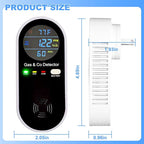 Combustible Gas & Carbon Monoxide Detector 4-in-1 Alarm with Temp/Humidity Sensor – Plug-in CO/Gas Leak Detector for Home, RV, Apartment Safety (Explosive Gas & CO Detection) 1-Pack