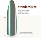 Bumkimue Ironing Board Cover and Pad, Standard Size 15x54 Inches, Blue Floral Pattern, Heavy Duty Padded, Elastic Edge, Scorch Resistant (Green and Gray Stripes)