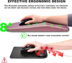 KUOSGM Mouse Pad Wrist Support, Ergonomic Mouse Pad with Massage Dot, Comfortable Computer Mouse Pad for Laptop, Wrist Rest Pain Relief Mousepad with Non-Slip PU Base for Office & Home, 12 x 8 in