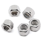 MewuDecor #6 32 Nylon Insert Hex Lock Nuts Locknuts, 304 Stainless Steel 18-8, Bright Finish, 100 PCS