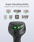 Inateck Wireless Barcode Scanner, 1D/2D QR Code Scanner with Smart Base, Bluetooth/2.4G/USB 3-in-1 Connectivity, Compatible with Windows/iOS/Android/Mac/Linux for Retail/Warehouse/Logistics