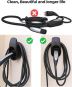 BMZX for Tesla Charger Holder Charging Cable Organizer with Charger Slot for Tesla Motors Wall Mount Connector Bracket Adapter Fit for Model 3/Y/S/X