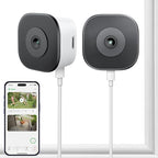 HomiQ 3MP 2K Window Camera for Home Security, 5Ghz & 2.4Ghz WiFi Human Detection Alert, AI Full Color Night Vision with Anti-Glare No Reflection 24/7 Recording, Easy Magnetic Mount for House/Apartment