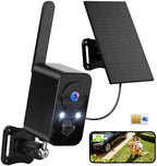 IHOXTX 4G SIM Cellular Security Cameras Wireless Outdoor/Indoor with Solar Panel: No WiFi Battery Operated Camera for Home Security with 2-Way Audio - Color Night Vision House CCTV Cam