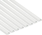 D-Line Half Round Cord Hider, Patented Cable Cover, Hide TV Wall Mount Wires, Raceway for Cords, Decorative Wire Covers, Paintable, Adhesive Cable Concealer - 8X 1.18in W x 0.59in H x 39in L - White