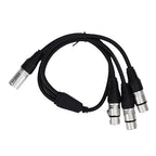 Estink XLR Splitter Cable 3 Pin Male to 3 Female Y Splitter with Zinc Alloy Connectors for Balanced Audio Signal in Studio Live Performance 2ft