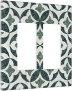 Bvtewkhz Green Luxury Modern Cubic Marble 2 Gang Double Rocker Decorative Light Switch Covers Electrical Faceplate Switch Plates for Bathroom Kitchen Home