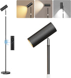SIBRILLE Spotlight Floor Lamp, Tall LED Standing Lamp with Remote/Touch Control, 2700K-6500K, 350°Rotating Head Standing Lamp, Reading Floor Lamp for Living Room, Bedroom, Office & Wall Art, Black