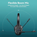 Sarevile Bluetooth Headset with USB Dongle for Computer, Single-Ear Wireless Headset with Noise Cancelling Microphone for Office & Truckers, Bluetooth V5.2 with Mute Button for Work