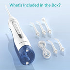 Water Dental Flossers for Teeth, 300ML Cordless Portable Electric Water Flosser, 4 Modes Oral Irrigator, Waterproof Rechargeable Water Floss for Deep Cleaning, Plaque Remover,Braces Home Travel Use