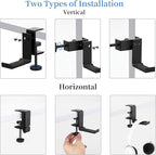 tempsnug Aluminum Headphone Stand Hanger Foldable with Cable Organizer Headset Holder, Non-Slip Desk Hook Space Save Universal Headphone Mount