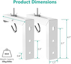 WALI Universal Projector Screen Ceiling Mount, Wall Hanging Mount L-Brackets, 6 inch Adjustable Extension with Hook Kit, Perfect Projector Screen Placement Hold up to 66 lbs (PSM001-W), White