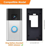 Fansoun Adhesive Video Doorbell Mount for Ring Battery Doorbell(2024 Release) No Drilling Camera Door Mounting Holder Bracket Accessories for Apartments Office Houses (Black)