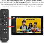 Function101 Pack of 2 Bluetooth Button Remotes for Apple TV/Apple TV 4K - Replacement Apple TV Remote (IR - BLE) No Voice Support, 2 AAA Batteries Included per Remote