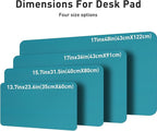 Aothia Leather Desk Pad Protector, Mouse Pad, Office Desk Mat, Non-Slip PU Leather Desk Blotter, Laptop Desk Pad, Waterproof Desk Writing Pad for Office and Home (Turquoise,31.5" x 15.7")