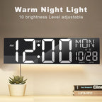 JALL 30" Large Digital Wall Mount Clock with Remote Control, Alarm, Huge Giant Big LED, Countdown, Auto DST, Temperature for Living Room Classroom Desk, Xmas, Birthday Gift, White
