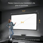 2025 Upgraded Portable Projector Screen - Black Backing,Straight Edges, Foldable, Washable and Wrinkle-Free - for Indoor Home Theater and Outdoor Cinema - 84 inch White 16:9 by IOLIEO