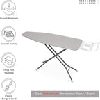 Encasa XO Ironing Board Cover and Pad 42"x14" - 4mm Felt Medium Iron Board Cover with Padding - Heat Resistant, Stain-Safe Dye, Non Slip Elastic Bungee Cord Tightening Iron Table Cover Light Grey