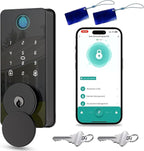 Keyless Entry Door Lock, Fingerprint Door Lock, Smart Door Lock with Keypad, Auto & One Touch Lock | Smart Locks for Front Door | Easy Installation | IP54 Waterproof | App Control | 12-Month Battery