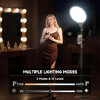 Ring Light with Stand and Phone Holder, 14" Professional Full-Screen Large Ring Light with 63'' Stand, Selfie Ringlight for Video Recording, Live Streaming, Makeup, Barber, YouTube, TikTok