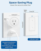 Remote Control Outlet Plug, WILAWELS Wireless Light Switch, On Off Remote Switch Outlet for Lights, Lamps, Home Appliance, 100ft RF Range, No Wiring, FCC Listed (2 Remotes + 1 Outlet) W05RC2106
