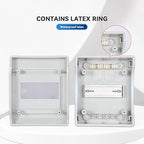 Mollom 6 Way Power Distribution Box with Bus Bars and Din Rail for Miniature Circuit Breaker MCB, Waterproof IP66.Padlock Available for Indoor and Outdoor Use