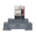 TWTADE AC 110V/120V Relay 10A Electromagnetic Power Coil Relay 8 Pins DPDT 2NO+2NC with Indicator Light and Socket Base -YJ2N-LY