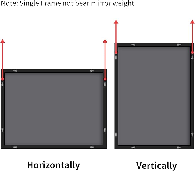 Black Bathroom Mirror for Wall, 30x36 Inch Rectangle With Metal Frame, Modern Vanity for Bathroom Living Room, Entryway Hangs Horizontal or Vertical