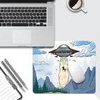 Design - UFO Square Mouse pad, Texture, Waterproof, Anti Slip Rubber Base, Computer Mouse pad, Laptop Mouse pad