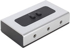 NETMATE 3-Port 3.5mm Stereo Audio Switch, 3.5mm+RCA Audio Switcher 2 Input 1 Output/Audio Splitter Bidirectional Audio Switch with Volume Control Switch Knob for Speaker Headphone