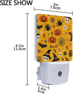 Pigsaly Led Night Light Cute Halloween Pumpkin Witch Hat Bat Skull Spider Web Candy Night Light Plug in Wall Lamp Smart Dusk to Dawn Sensor Nightlight Led Lamp Energy Saving Lights Gift for Kids Roo