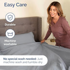 Split Head King Sheet Set – 4 Piece Flex Split Top King Sheets for Adjustable Beds - Fits 14” to 16" Mattress w/ Deep Pockets - Soft, Breathable & Cooling - Luxury Bedding & Wrinkle Free - Steel Blue