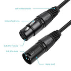 2 Pack XLR Splitter Cable,1 Maleto 2 Female, 5FT Stereo Mic to L&R Audio Y-Splitter Cable