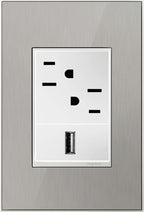 Legrand adorne Brushed Stainless, 1-Gang + Wall Plate, AWM1G3MS4