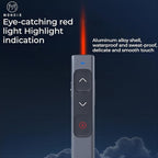 M Monoie Wireless Presenter, Laser Pointer Clicker for Keynote, Laptops, Google Slides - Supports Hyperlinks and Volume Control (Gray Pen/Red/USB Interface)