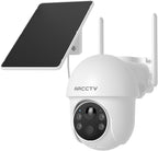 ARCCTV Solar Security Cameras Wireless Outdoor, 4MP 360° View Battery Powered Outdoor Camera, Night Vision with Spotlight, 2-Way Audio, PIR Motion Sensor, 2.4G/5G Dual Band WiFi, SD/Cloud Storage