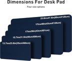 Aothia Faux Leather Desk Mat – Large Mouse Pad, Non-Slip PU Leather Blotter, Waterproof Writing Surface for Office and Home (Dark Blue, 47.2" x 23.6")