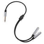6.35mm TS Guitar Signal Audio Y Splitter Cable, 1/4 Inch Mono Male to Dual Mono Female Jack Adapter with Gold Plated Connectors, Audio Y-Adapter for Microphone Speaker HiFi System Guitar(50cm/1.6ft）