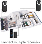 Wasserstein Doorbell Chime - Compatible with Blink Video Doorbell (1-Pack, Black)