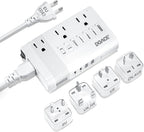 DOACE 220V to 110V Converter for European Travel - 350W 7 in 1 Voltage Converter US to Europe with 3AC, 2QC+2PD for Using U.S. Devices Abroad - Hair Straightener Shaver Toothbrush Laptop Camera Phone