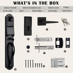 HISAFE (Left Hand) Keyless Entry Door Lock with Handle Sets, Electronic Smart Exterior Door Handleset with Keypad